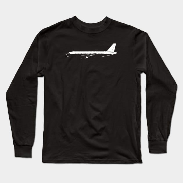 Airbus A320 Silhouette Long Sleeve T-Shirt by Car-Silhouettes